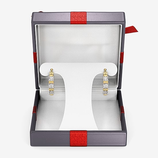 Yes, Please! Womens 1/6 CT. T.W. Lab Grown White Diamond Sterling Silver 20.8mm Hoop Earrings