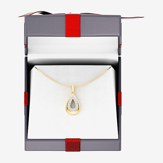 Yes, Please! Womens 1/4 CT. T.W. Lab Grown White Diamond 14K Gold Over Silver Sterling Silver 18 Inch Pendant Necklace