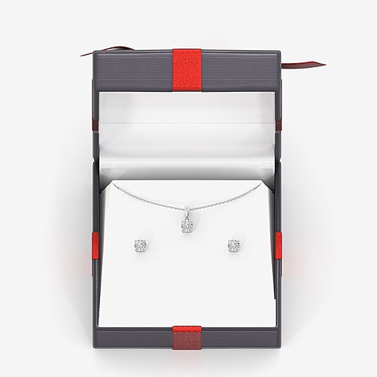 Yes, Please! (G, Si1-Si2) Womens 1/6 CT. T.W. Lab Grown White Diamond Sterling Silver 2 Pair Jewelry Set