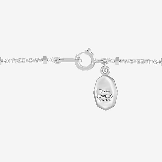 Disney Jewels Collection Nightmare Before Christmas Womens 1/10 CT. T.W. Genuine Black Drusy Sterling Silver Oval 18 Inch Pendant Necklace