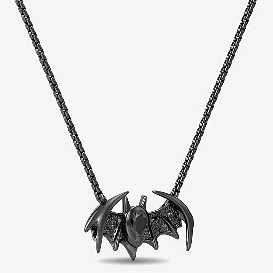 Batman Womens 1/6 CT. T.W. Genuine Black Onyx Sterling Silver 18 Inch Pendant Necklace