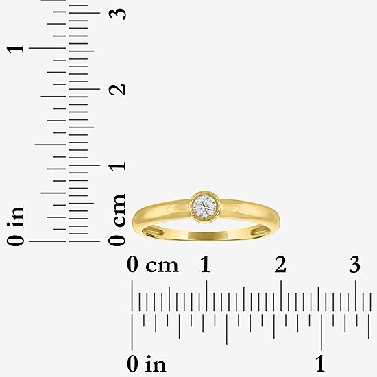 Diamond Addiction (G-H / Si2-I1) Womens 1/10 CT. T.W. Lab Grown White Diamond 14K Gold Over Silver Round Solitaire Cocktail Ring