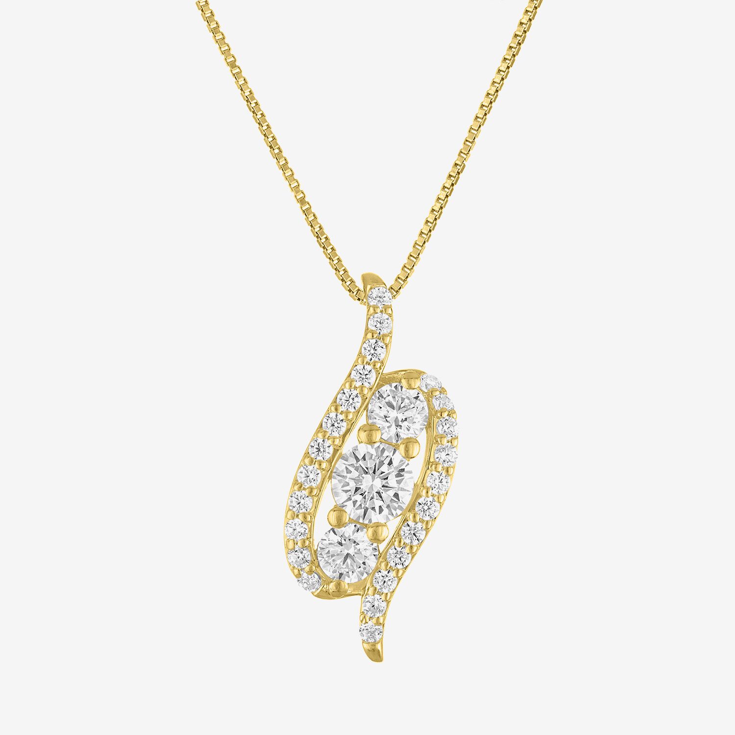 (G-H / Si2-I1) Womens 1 CT. T.W. Lab Grown White Diamond 14K Gold Over Silver 18 Inch Pendant Necklace