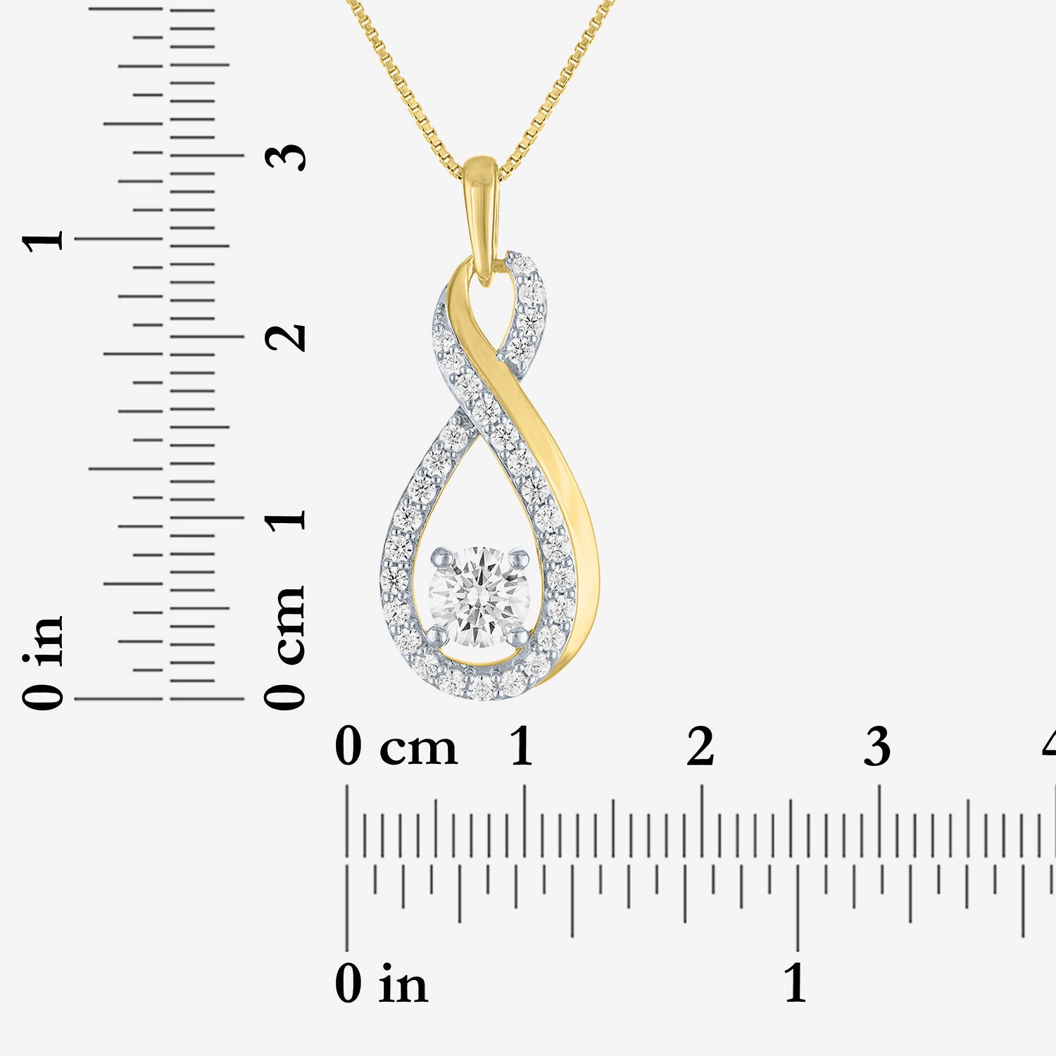(G-H / Si2-I1) Womens 1 CT. T.W. Lab Grown White Diamond 14K Gold Over Silver Infinity 18 Inch Pendant Necklace