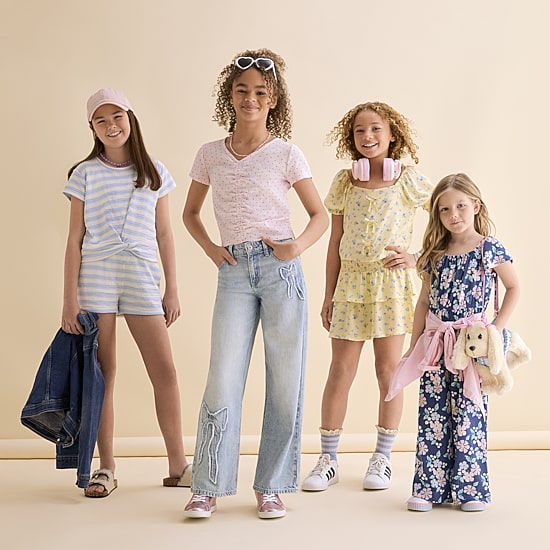 Thereabouts Little & Big Kid Girls Square Neck Short Sleeve Blouse