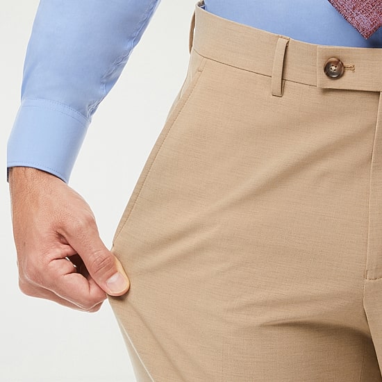 Savane Premium Stretch Expandable Waist Mens Straight Fit Dress Flat Front Pant