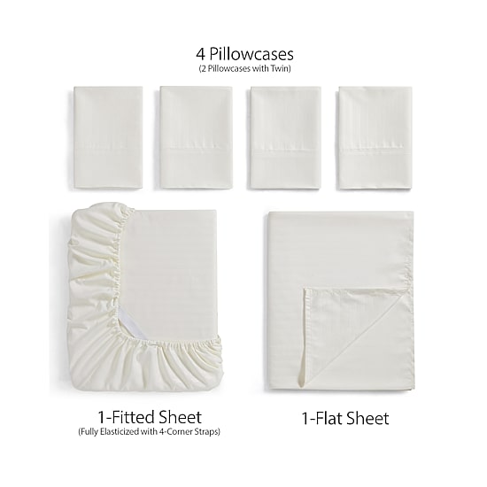 Sweet Home Collection™ Dobby Stripe Microfiber Wrinkle Free Deluxe Sheet Set with Bonus Pillowcases