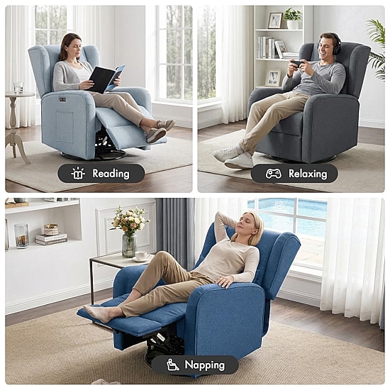 Madison Park Curved Slope-Arm Recliner