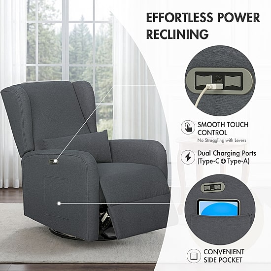 Madison Park Curved Slope-Arm Recliner