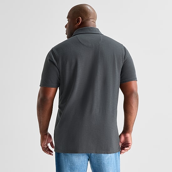mutual weave Big and Tall Mens Regular Fit Elbow Sleeve Polo Shirt