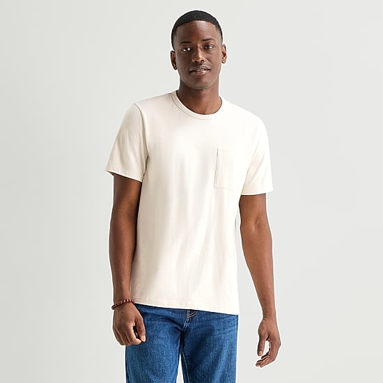 mutual weave Sueded Jersey Mens Crew Neck Short Sleeve T-Shirt