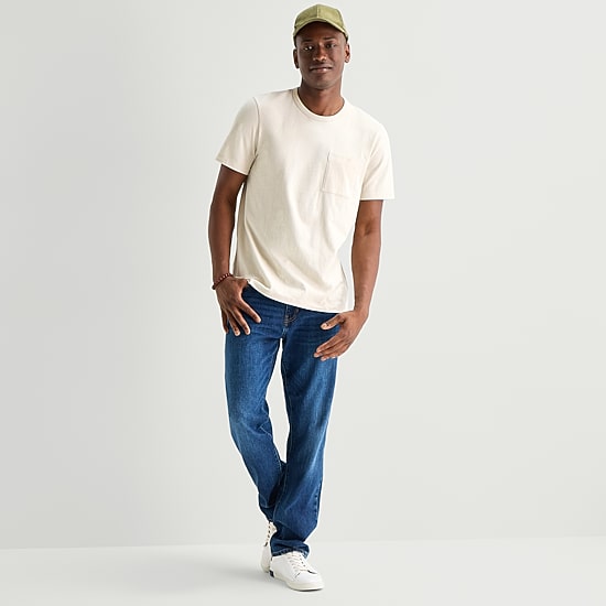mutual weave Sueded Jersey Mens Crew Neck Short Sleeve T-Shirt