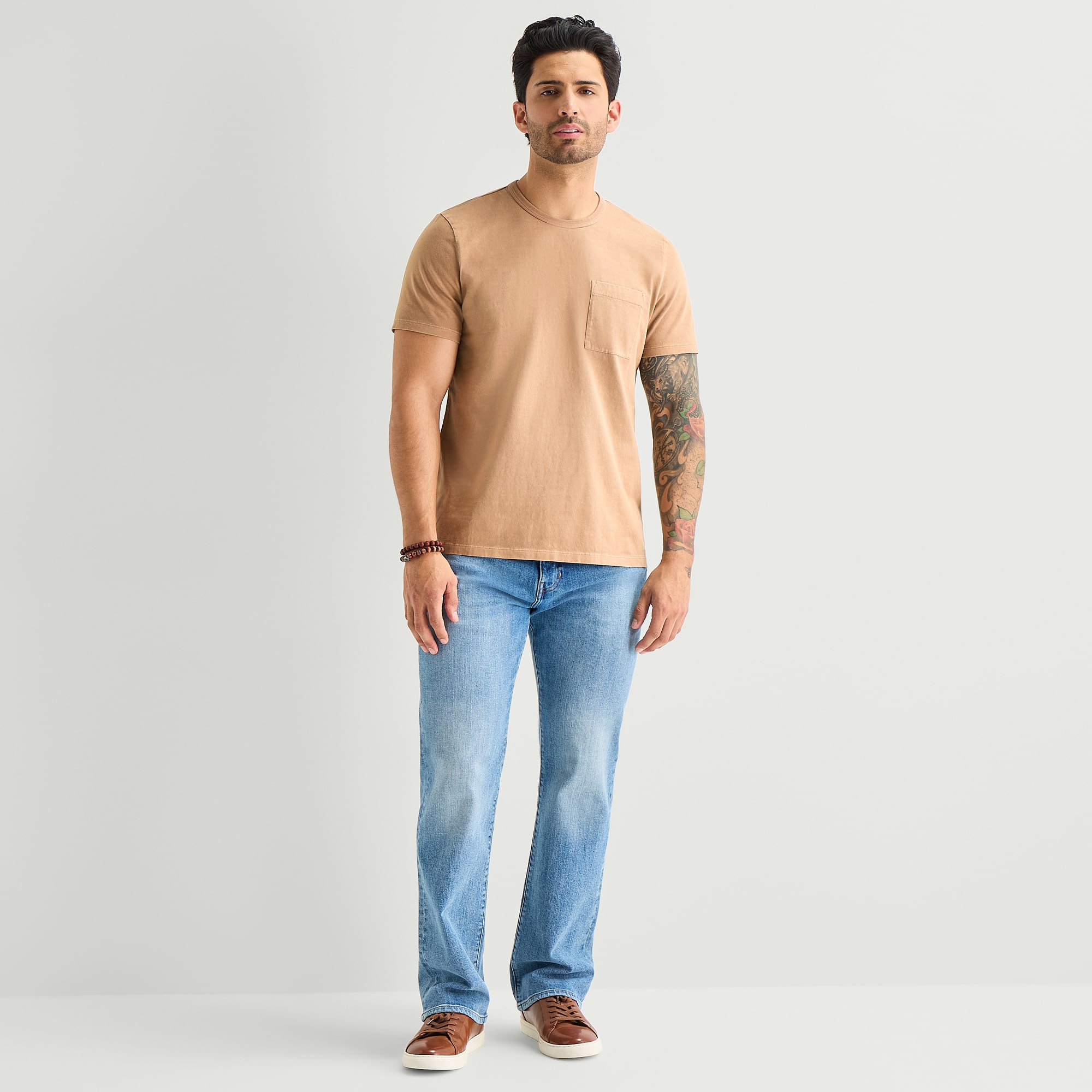 mutual weave Sueded Jersey Mens Crew Neck Short Sleeve T-Shirt