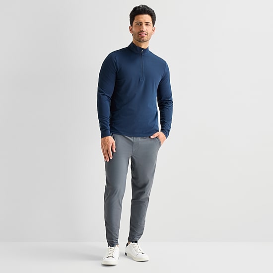 Xersion Mens Mock Neck Long Sleeve Active Quarter-Zip Pullover