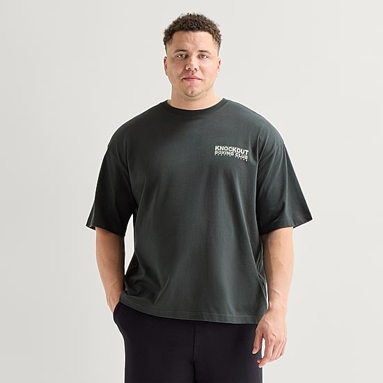 Xersion Mens Crew Neck Short Sleeve Oversized Big and Tall Graphic T-Shirt