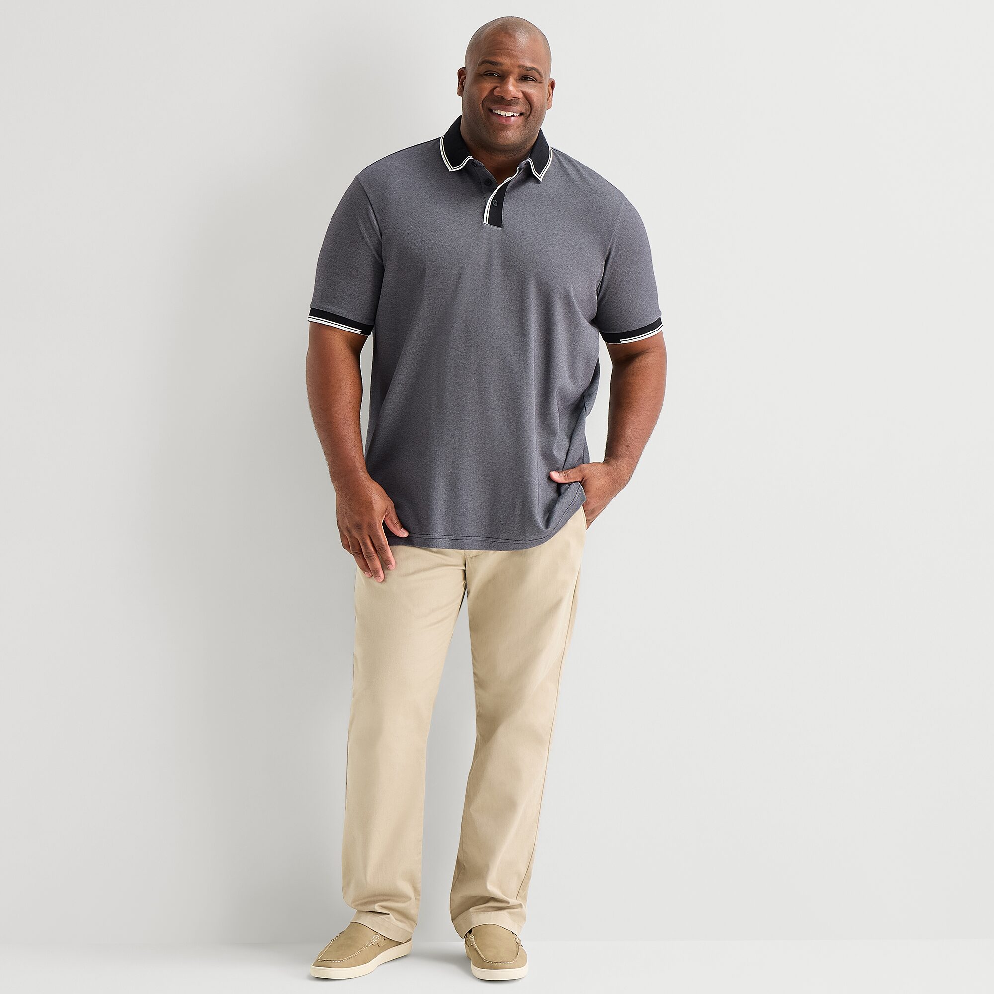 Shaquille O'Neal XLG™ Game On Big and Tall Mens Regular Fit Short Sleeve Polo Shirt