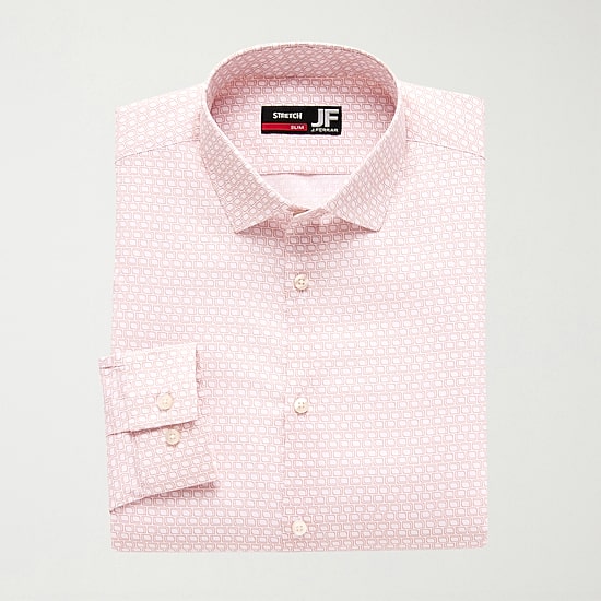 J. Ferrar Ultra Comfort Mens Slim Fit Stretch Fabric Wrinkle Free Long Sleeve Dress Shirt