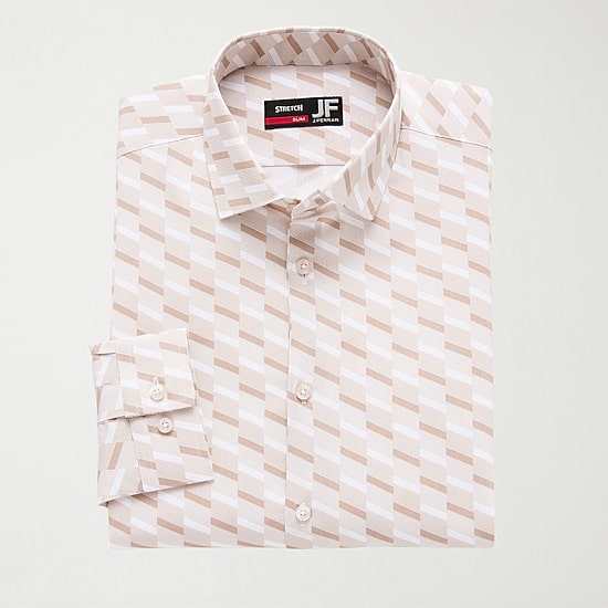 J. Ferrar Ultra Comfort Mens Slim Fit Stretch Fabric Wrinkle Free Long Sleeve Dress Shirt