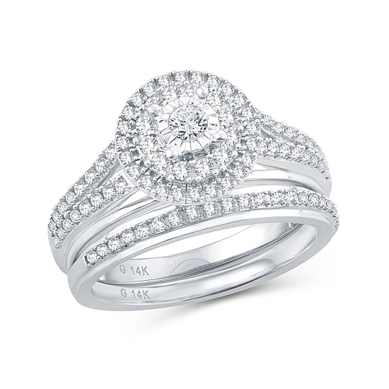 Womens 1/2 CT. T.W. Natural Diamond 10K Gold Round Bridal Set