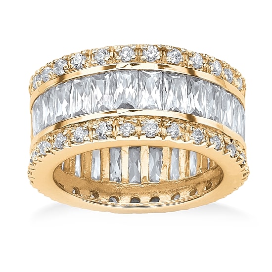 DiamonArt® Womens 11.5 mm White Cubic Zirconia 18K Gold Over Brass Band