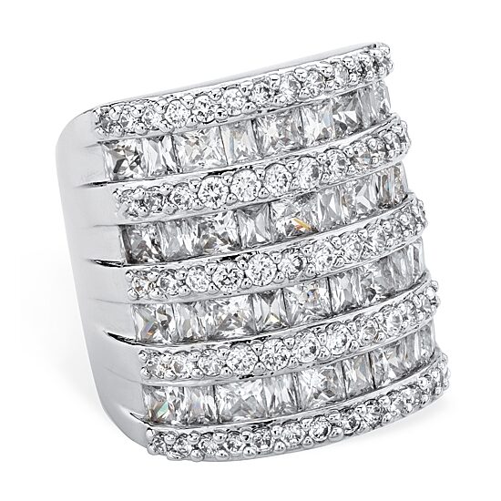 Womens Cubic Zirconia Cocktail Ring