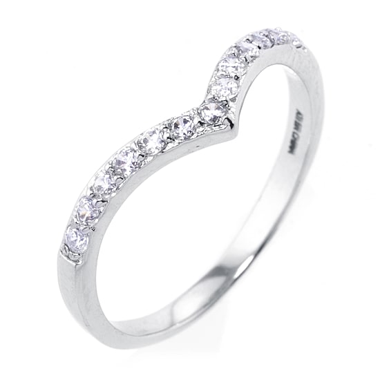 Sparkle Allure Womens Crystal Pure Silver Over Brass Band