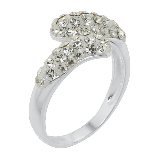 Sparkle Allure Womens Crystal Pure Silver Over Brass Bypass  Band