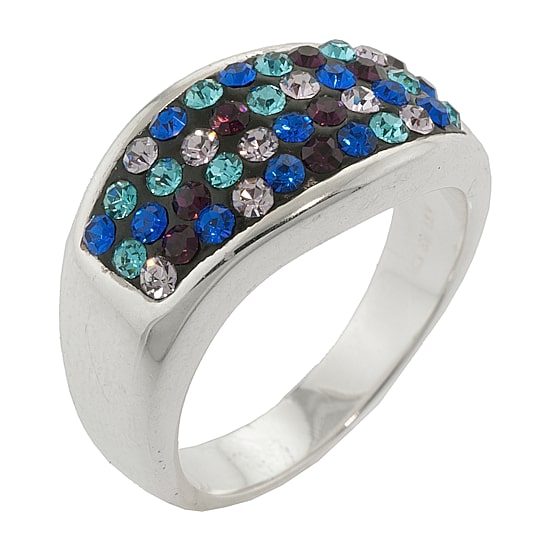 Sparkle Allure Womens Crystal Pure Silver Over Brass Band