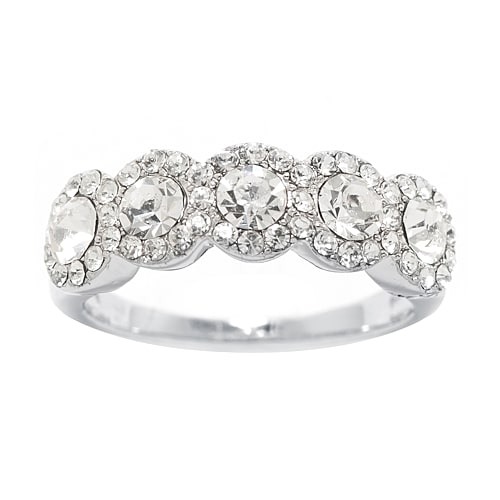 Sparkle Allure Womens Crystal Pure Silver Over Brass Band, 9