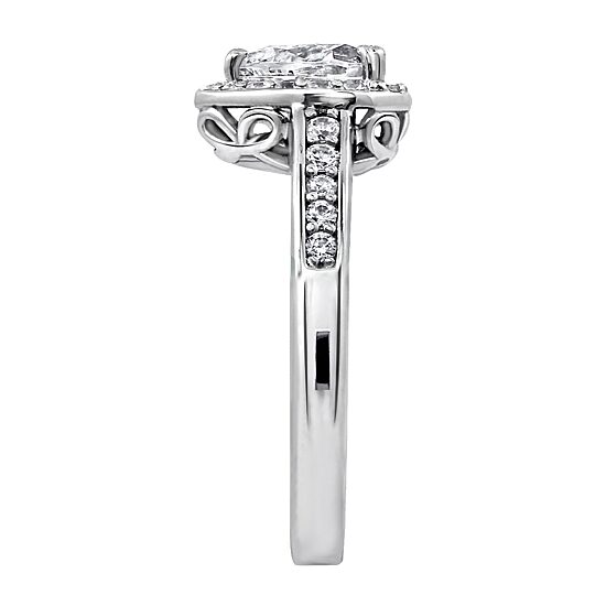 Diamonart Womens 1 7/8 CT. T.W. Cubic Zirconia Sterling Silver Heart Engagement Ring