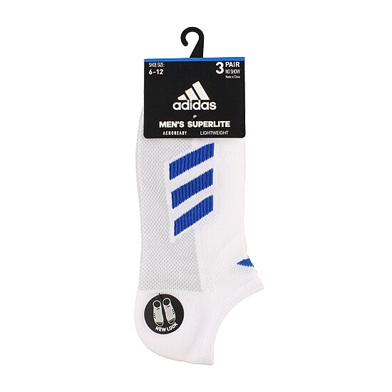 adidas Mens 3 Pair No Show Socks