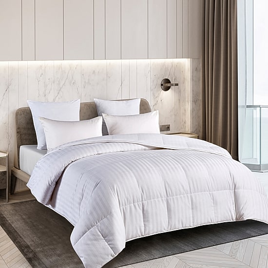 Duraloft Damask-Stripe Heavy-Warmth Down-Alternative Comforter