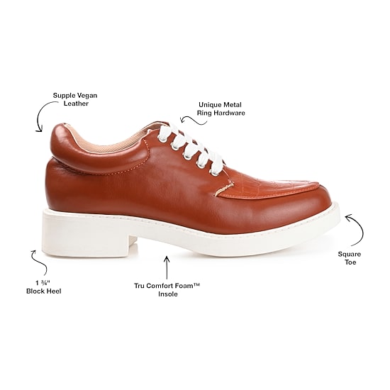 Journee Collection Aliah Womens Round Closed Toe Oxford Shoes