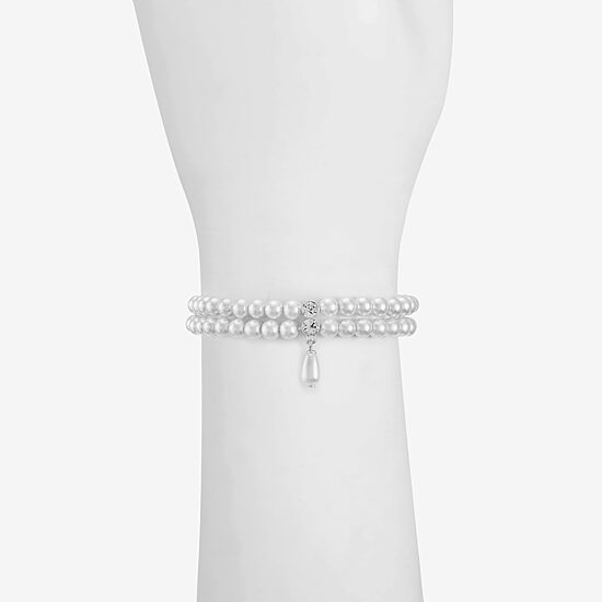 Monet Jewelry Timeless Womens Simulated Pearl Stretch Bracelet