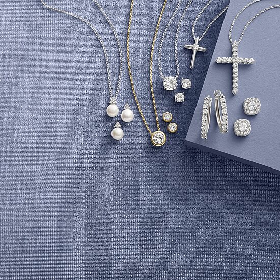 Yes Womens Lab Created White Sapphire Sterling Silver Cross 18 Inch Pendant Necklace