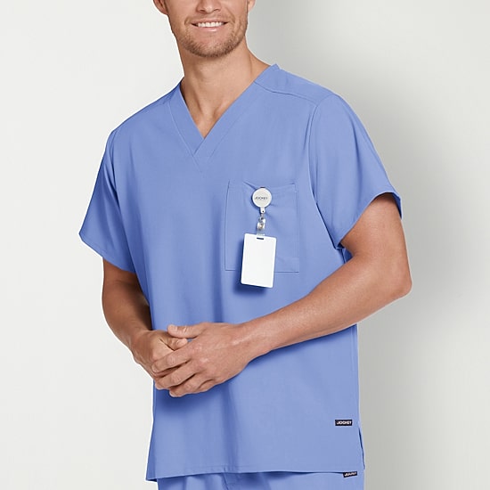 Jockey 2200 Classic 1-Pocket Stretch Unisex Adult Big V Neck Short Sleeve Stretch Fabric Scrub Top