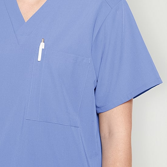 Jockey 2200 Classic 1-Pocket Stretch Unisex Adult Big V Neck Short Sleeve Stretch Fabric Scrub Top