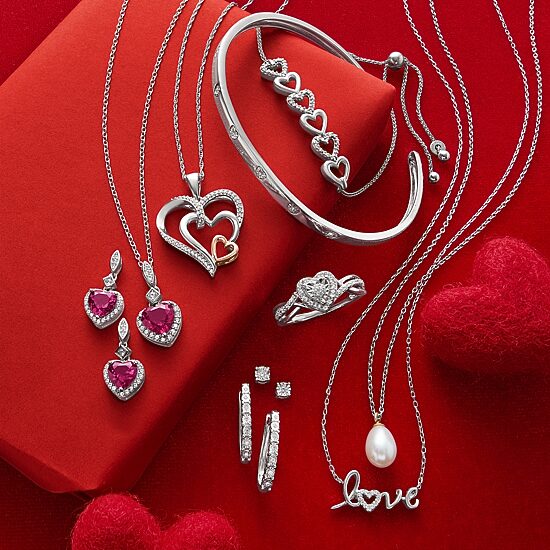 Yes, Please! Womens Lab Created Red Ruby Sterling Silver Heart 2-pc. Jewelry Set