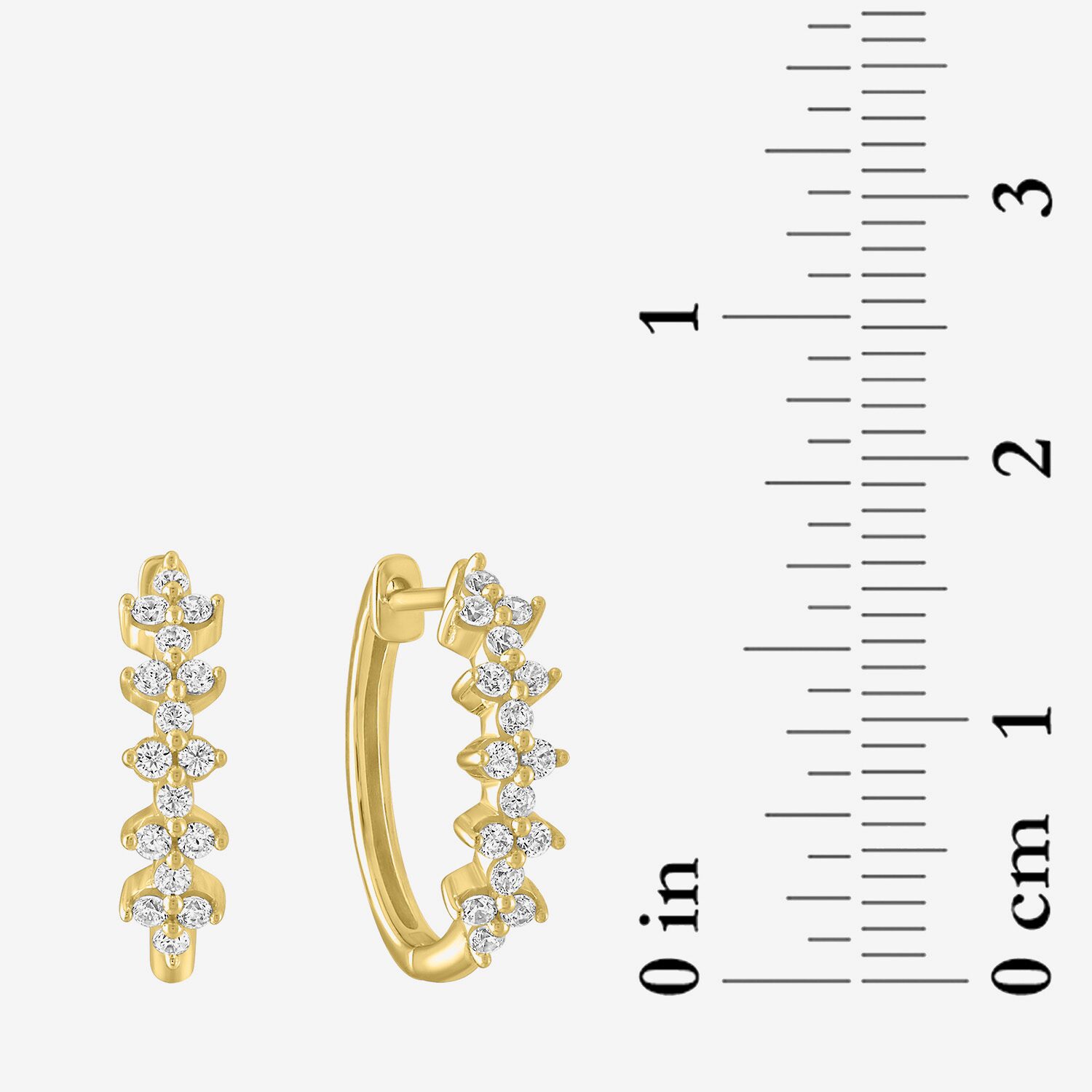 (G-H / Si2-I1) Womens 1/3 CT. T.W. Lab Grown Diamond 10K Gold 16mm Hoop Earrings