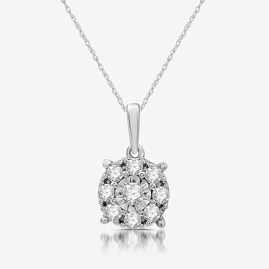 Womens 1/2 CT. T.W. Lab Grown White Diamond Sterling Silver Round 2-pc. Jewelry Set