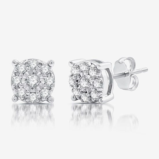 Womens 1/2 CT. T.W. Lab Grown White Diamond Sterling Silver Round 2-pc. Jewelry Set