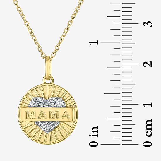 Diamond Addiction "Mama" (G-H / I1-I2) Womens 1/10 CT. T.W. Lab Grown White Diamond 14K Gold Over Silver 16 Inch Pendant Necklace