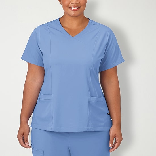 Jockey 2306 Womens Plus V Neck Short Sleeve Stretch Fabric Scrub Top