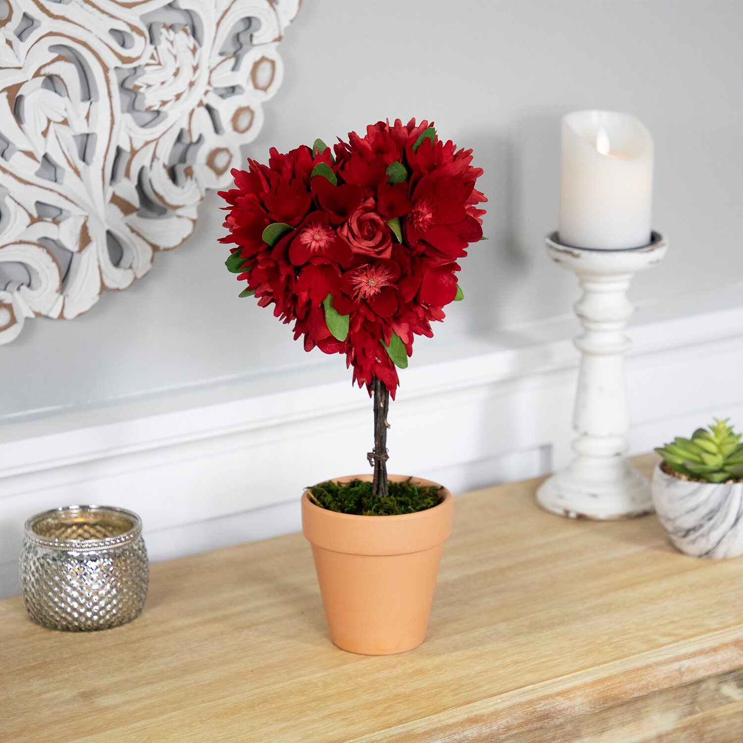 Northlight Potted Mixed Floral Valentines Day Gnome