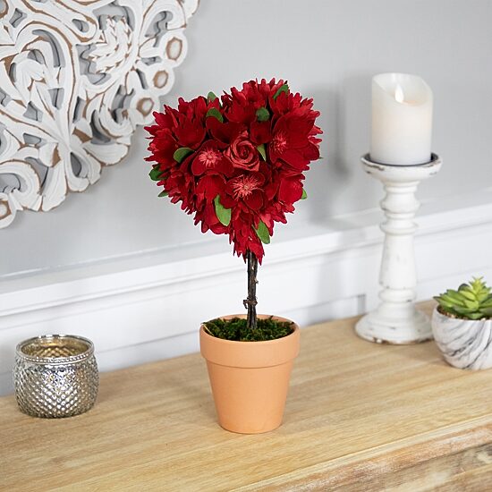 Northlight Potted Mixed Floral Valentines Day Gnome
