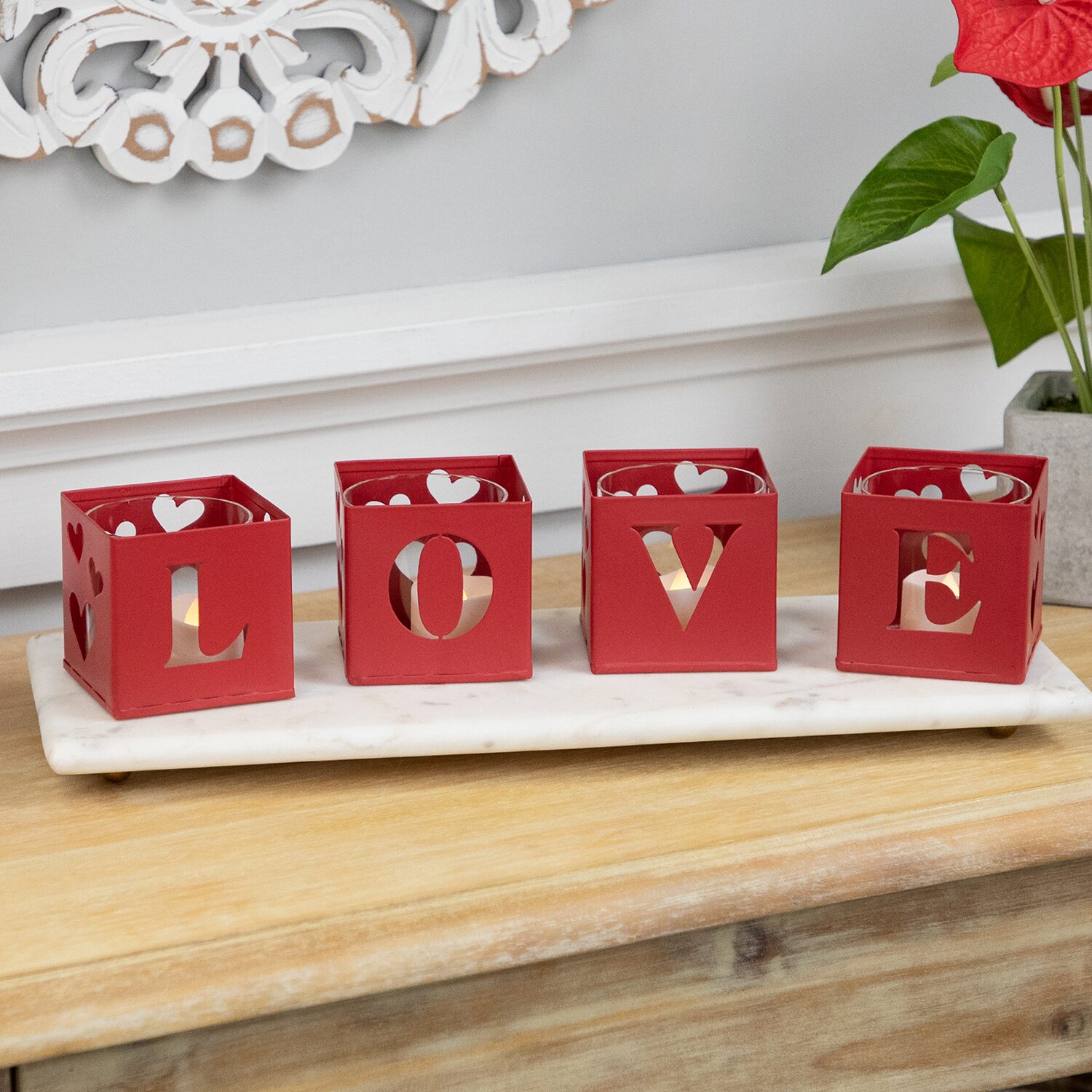 Northlight Love Blocks 4-pc. Valentines Day Tabletop Decor