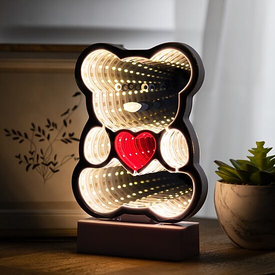 Northlight 3d Teddy Bear With Heart Lighted Valentines Day Tabletop Decor