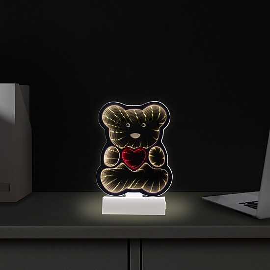 Northlight 3d Teddy Bear With Heart Lighted Valentines Day Tabletop Decor