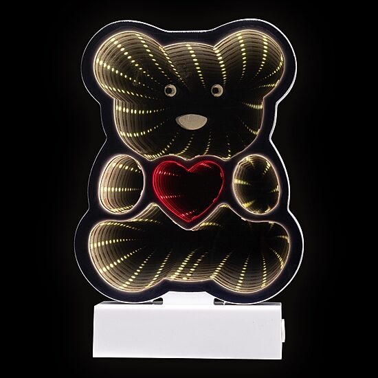 Northlight 3d Teddy Bear With Heart Lighted Valentines Day Tabletop Decor
