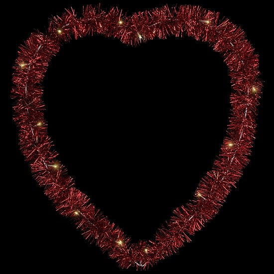 Northlight Lighted Tinsel Heart Wall Decal
